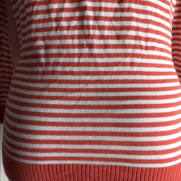 Talbots Coral Striped Cardigan Medium-Button Down - Picture 5 of 8